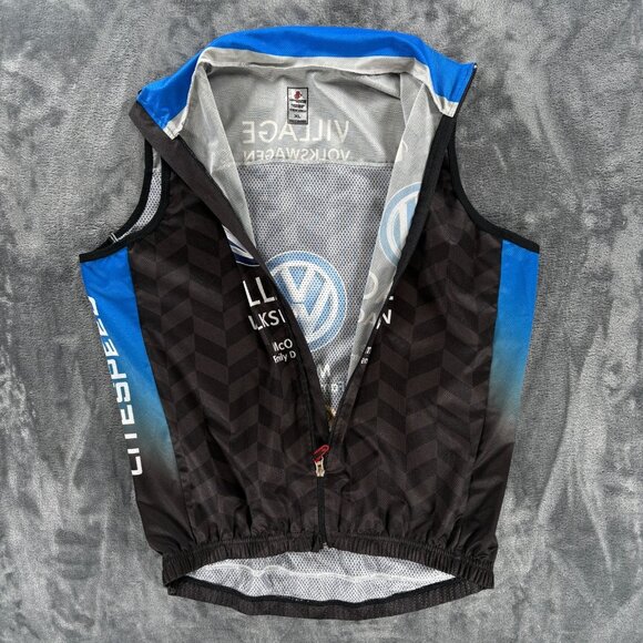 Village Volkswagen Full Zip Cycling Vest Men XL Sleeveless Race Team Jersey Bike - Picture 2 of 8